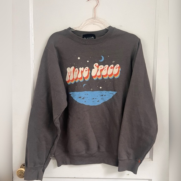 Le Colette Los Angeles More Space Grey Pullover Hoodie Size S/M - Picture 1 of 3